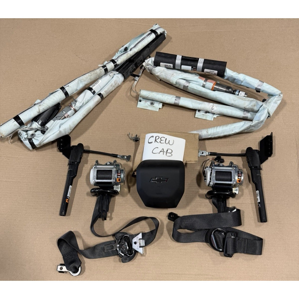 2019-2026 Chevy Silverado CREW CAB LH RH Seatbelt ROOF Curtain Driver AIRBAG OEM