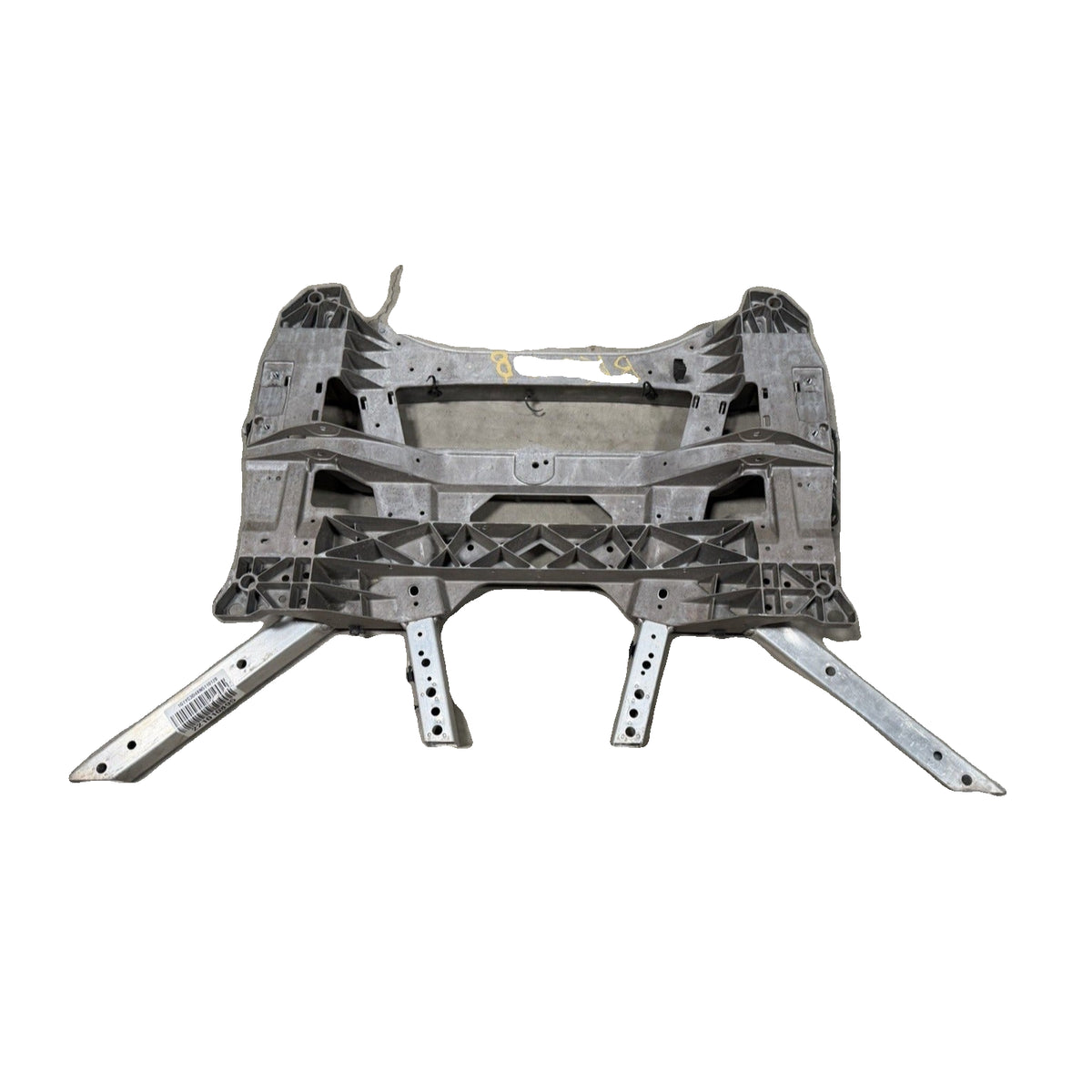 Original warehouse overview of the GM OEM front suspension crossmember and K-frame assembly