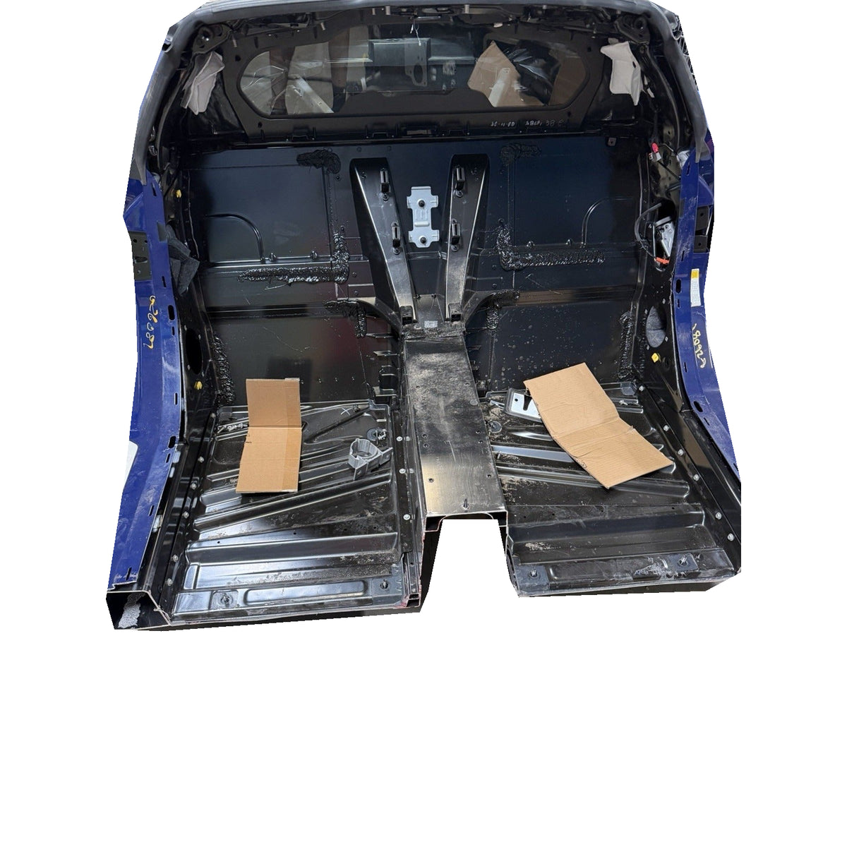 Corvette C8 rear clip inner body structure viewed from the cut cabin side