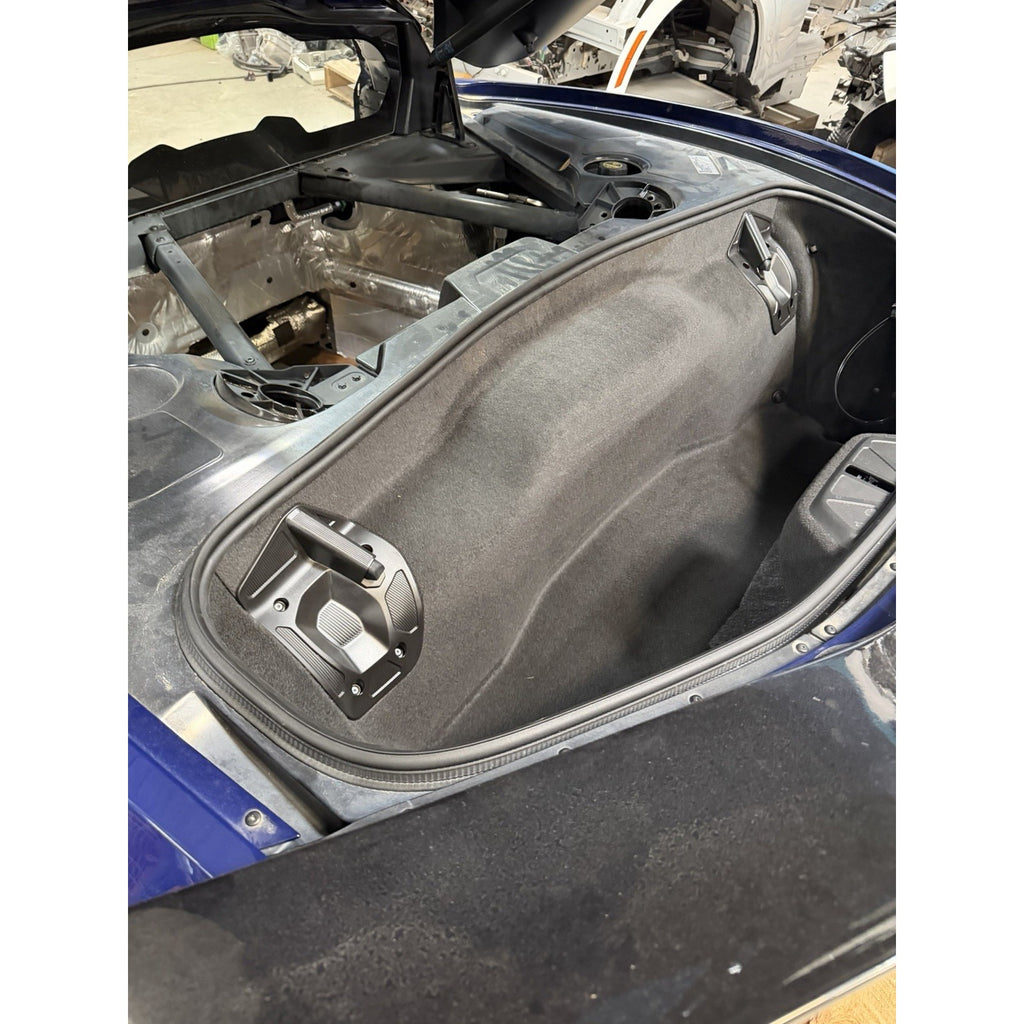 Corvette C8 rear storage compartment with trunk liner