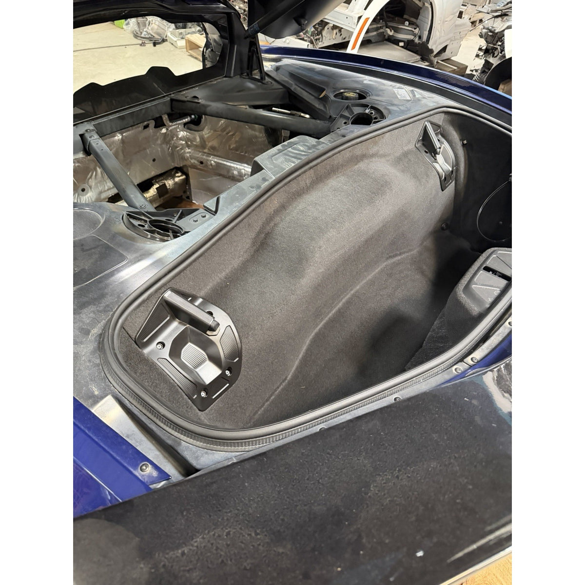 Corvette C8 rear storage compartment with trunk liner