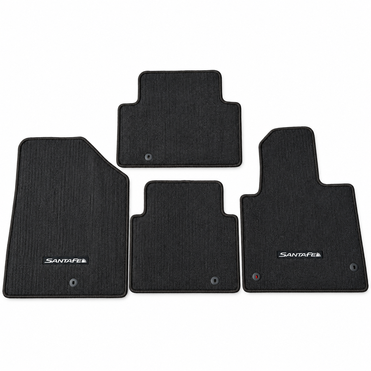 2013-2018 Hyundai Santa Fe Sport black OEM carpet floor mats — complete four-piece set