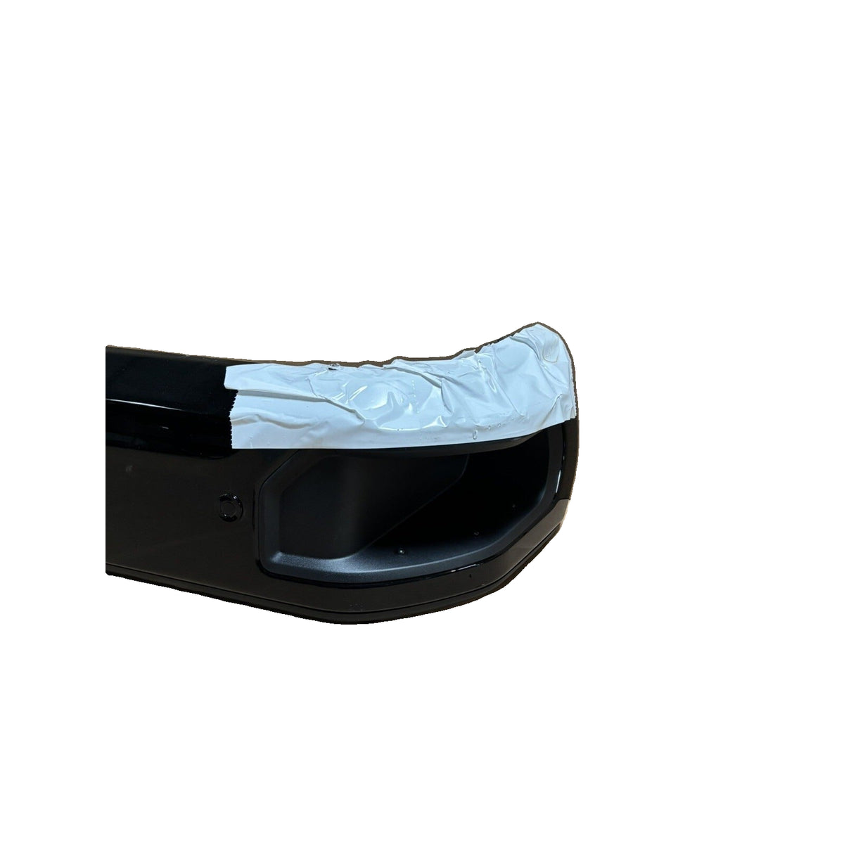 Black Chevrolet Silverado HD rear bumper assembly with sensors — original detail photo 2