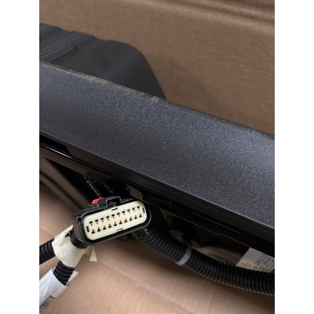 Black Chevrolet Silverado HD rear bumper assembly with sensors — original detail photo 4