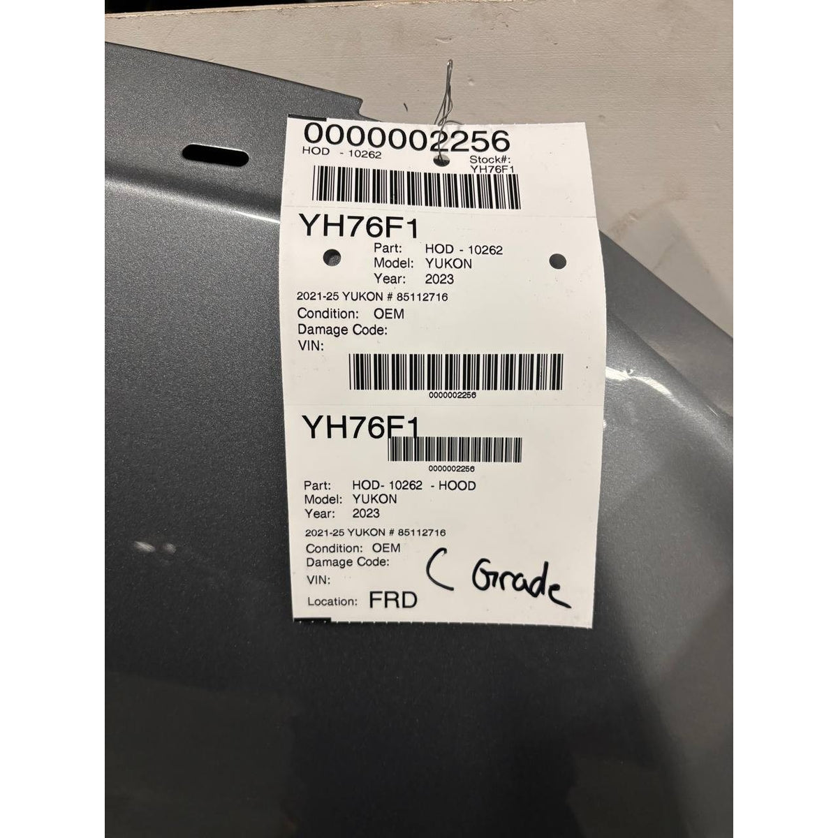 2021-2024 GMC Yukon Yukon XL Hood 130H Sterling Sharkskin OEM 85112716