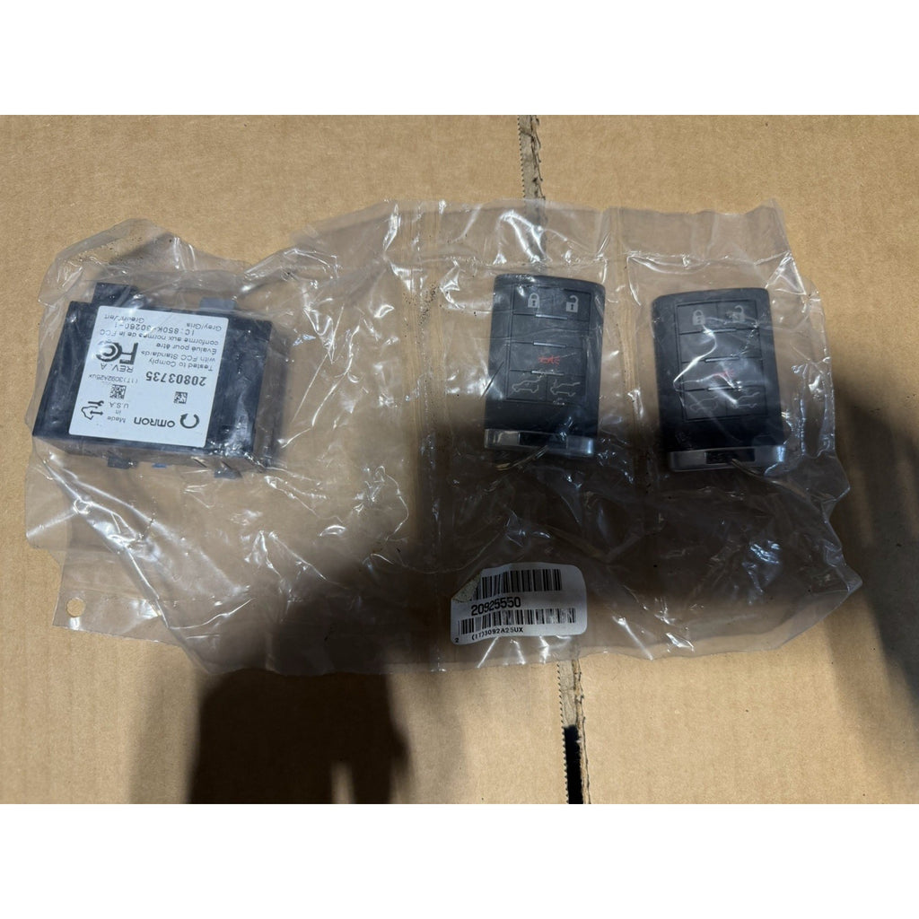 2008-2014 Cadillac Escalade OEM Keyless Entry Kit — 2 Key Fobs (22756465) + Receiver (20803735)