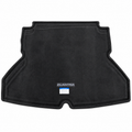 2017-2020 Hyundai Elantra OEM cargo mat F3212-ADU01 — black carpet side with Elantra logo