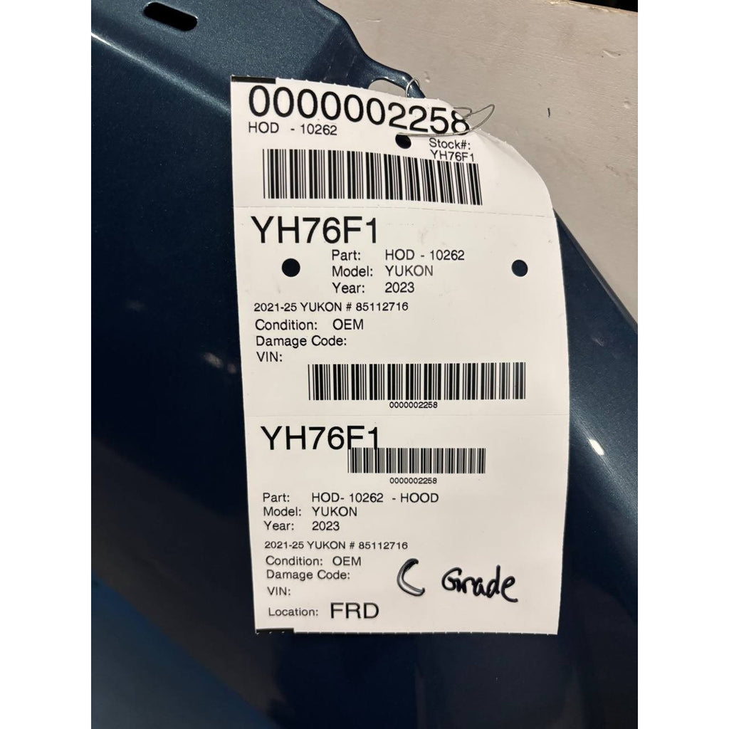2021-2024 GMC Yukon and Yukon XL Hood OEM 85112716 626D Dark Shadow