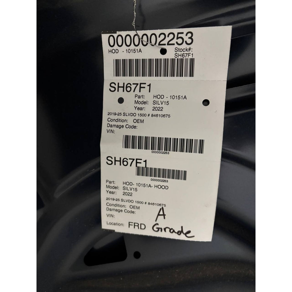 2019-2026 Chevy Silverado 1500 Hood 619D Northsky Blue 84610675 OEM