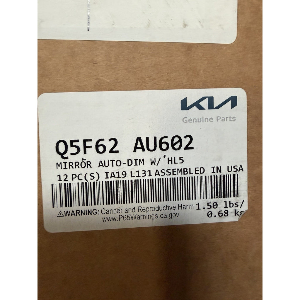 21-26 KIA Seltos Auto Dim Rear View Mirror W/ Home Link Q5F62AU602 NEW OEM