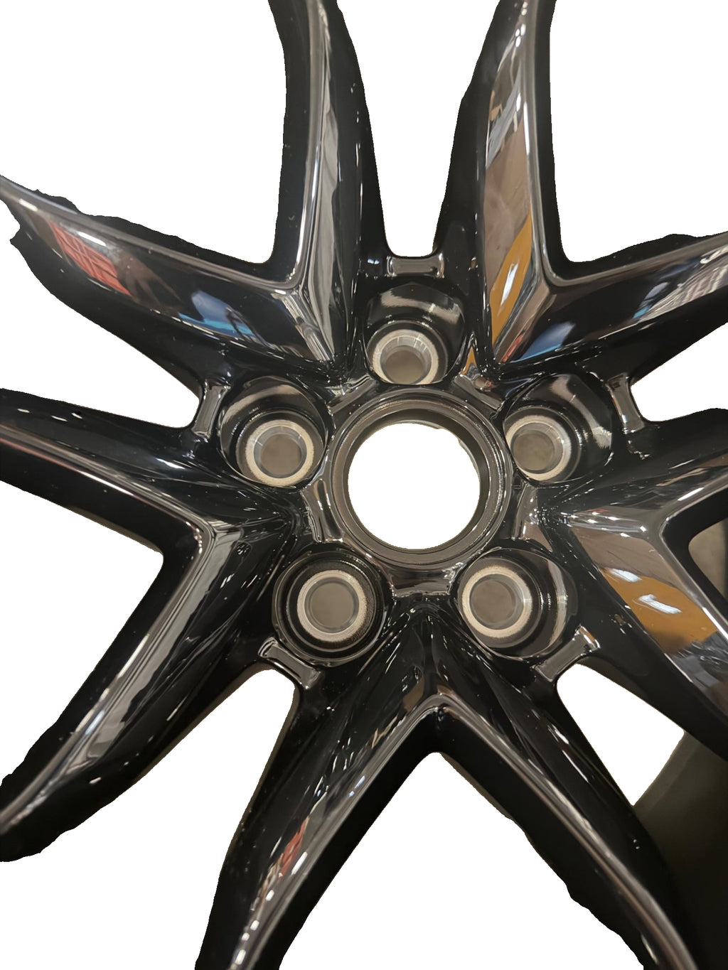 Original Corvette wheel center bore and five lug openings