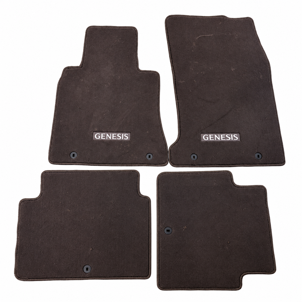 Genesis AWD brown OEM carpet floor mats, complete four-piece set