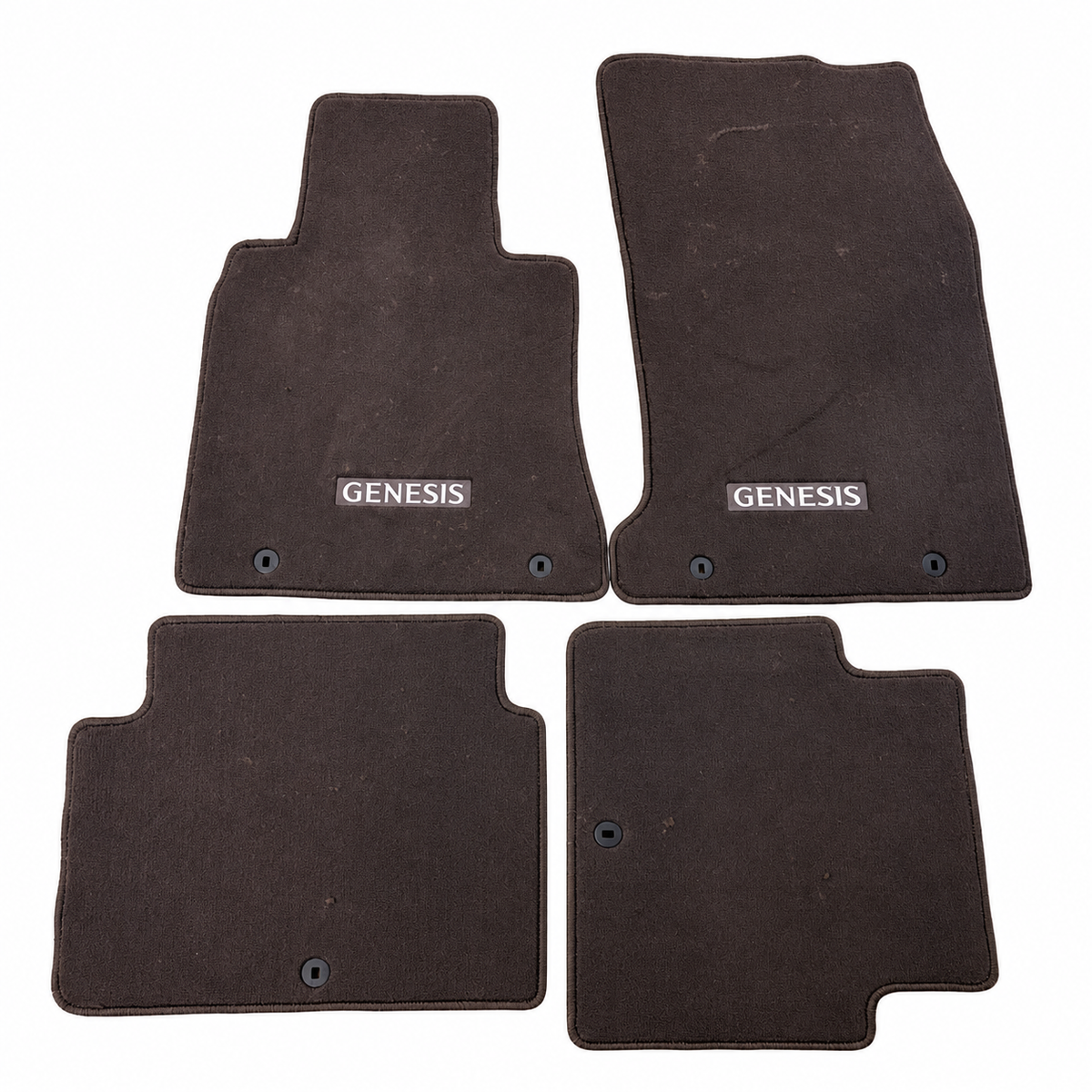 Genesis AWD brown OEM carpet floor mats, complete four-piece set