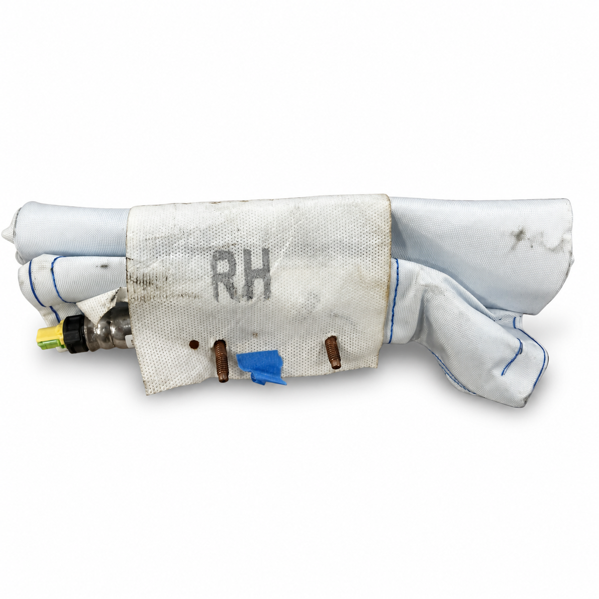 Tesla RH seat airbag actual stock; original label close-up retained in gallery