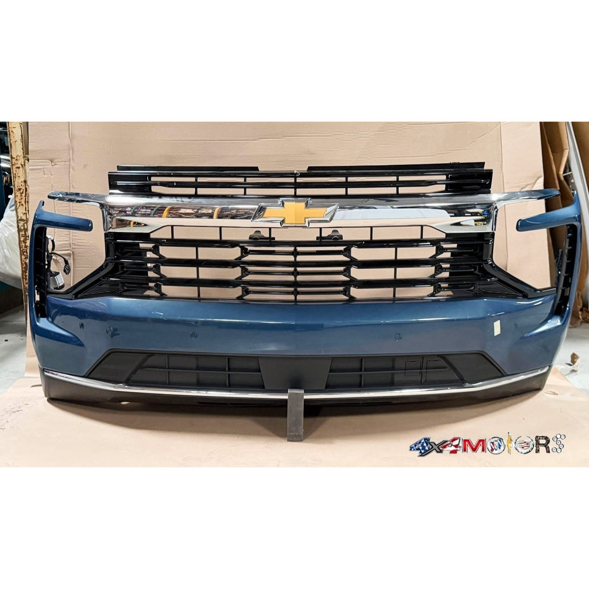 2025-2027 Chevy Tahoe Suburban Front Bumper Assembly w/ Fog, Sensors & Camera OEM Takeoff GXP Lakeshore Blue Metallic