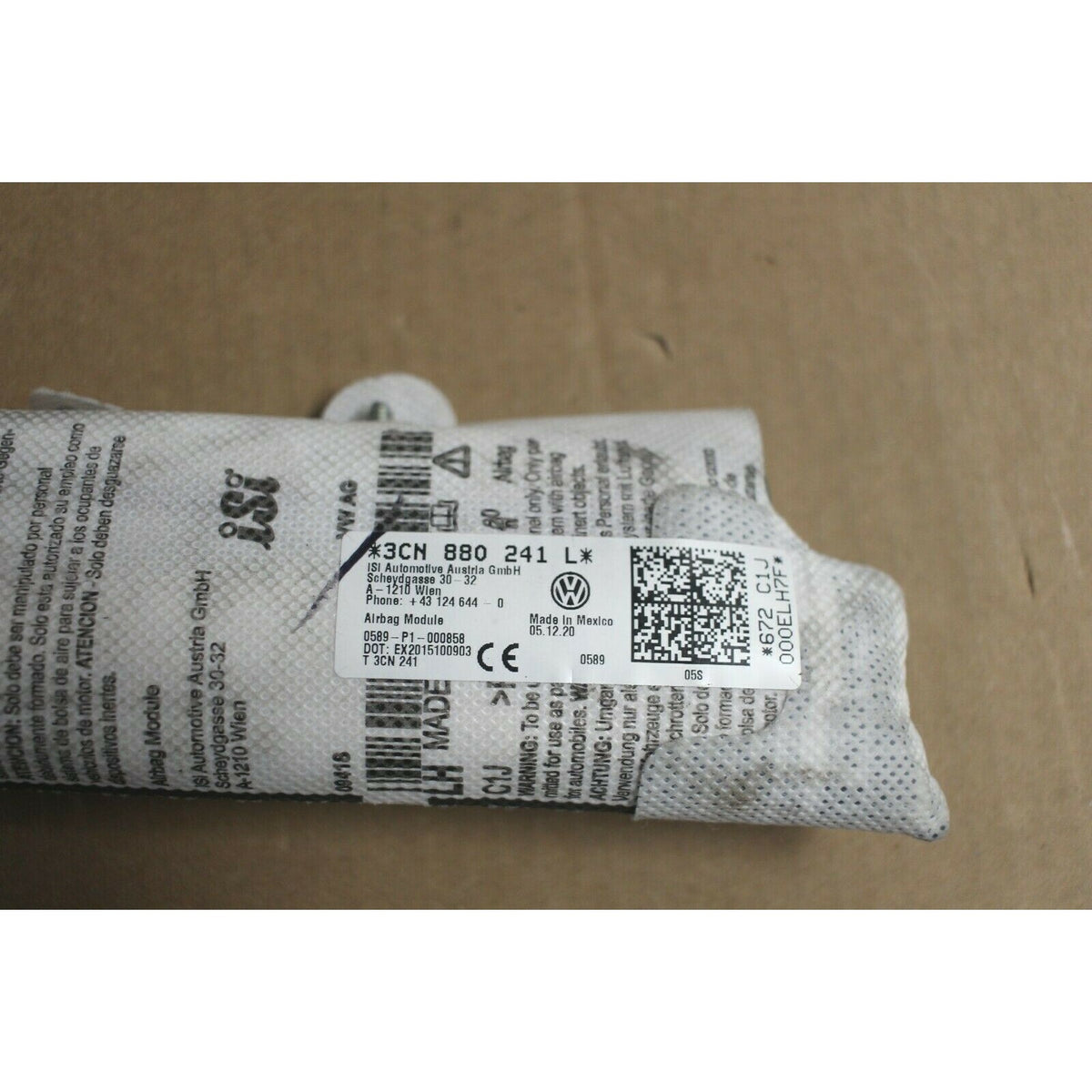 2018-2019 Volkswagen Atlas Left Driver Seat Airbag New OEM 3CN880241M