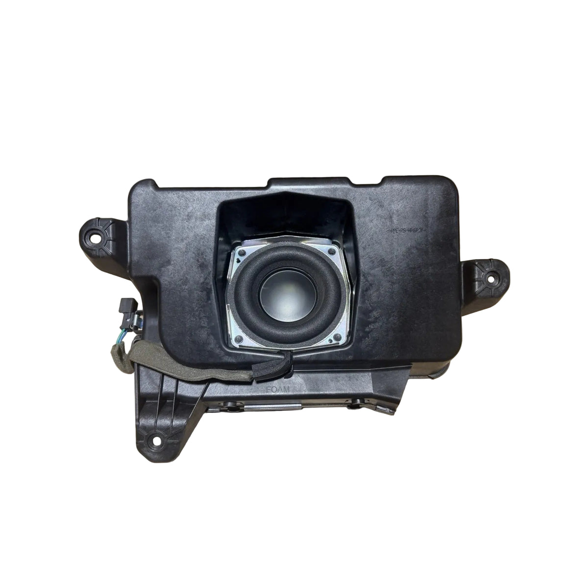 GM Bose 23297883 subwoofer assembly, front speaker, enclosure and mounting points