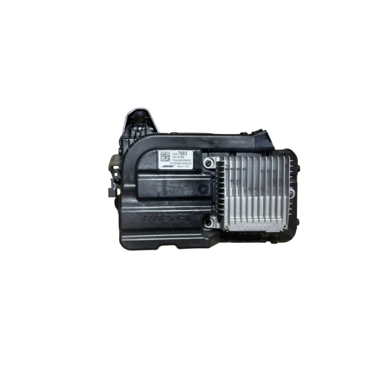 GM Bose 23297883 subwoofer rear housing, amplifier and identification label
